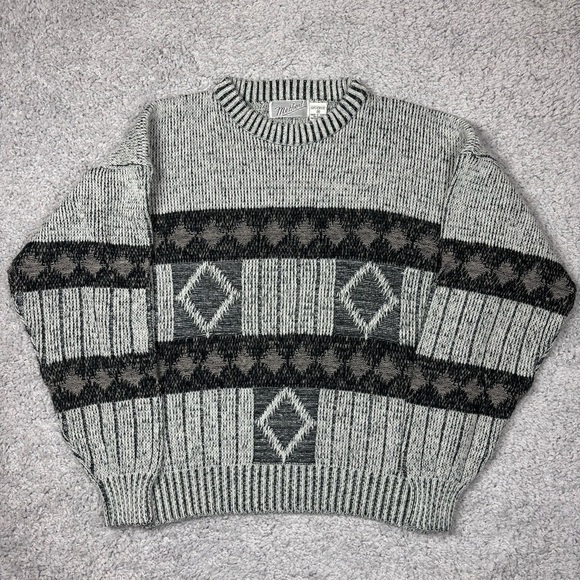Method Sweater Mens Medium Vintage 3D Hip Hop Grandpa Crewneck Photoshoot Layers - Picture 1 of 3